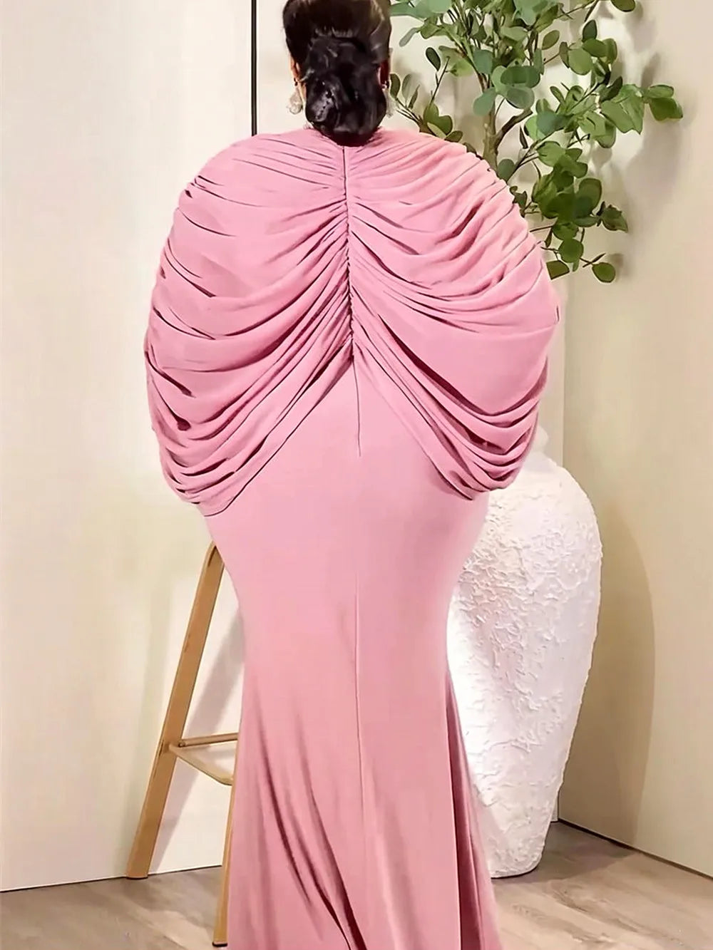 Plus Size African Dashiki Dress - Elegant Ankara Batwing Sleeve Evening Party Gown