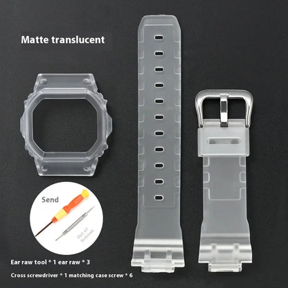 Matte Resin Bezel and Rubber Strap Set for Casio G-Shock DW-5600, GW-M5610, G-5000 & GWB-5600 - Replacement Watch Case and Band Accessories