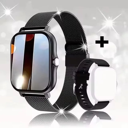 Smartwatch with Full Touch Screen — Call, Message Reminder, Music Control & Multi-Function Fitness Tracker, Compatible with iPhone & Android