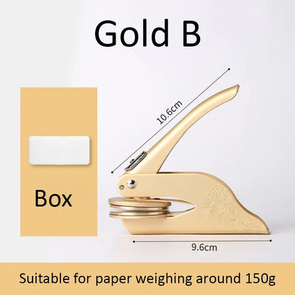 Custom Logo Embossing Stamp Machine – Personalized Emblem Seal for Wedding, Library, Book & Paper Stamps