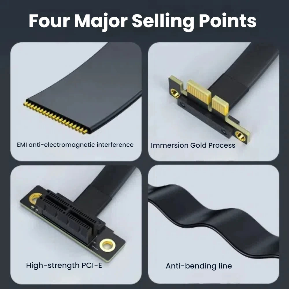 TISHRIC PCIe 3.0 X1 Extension Cable - 5/10/15/20CM High Speed PCI Express Riser Cable with 90°/180° Right Angle Connector