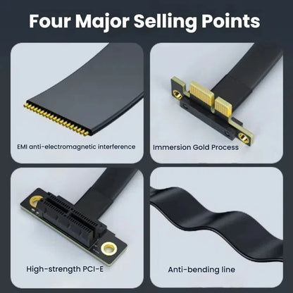 TISHRIC PCIe 3.0 X1 Extension Cable - 5/10/15/20CM High Speed PCI Express Riser Cable with 90°/180° Right Angle Connector