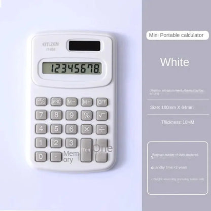 Small Solar Calculator - Portable 8-Digit LCD Electronic Calculator for Home, Office & Primary School Use