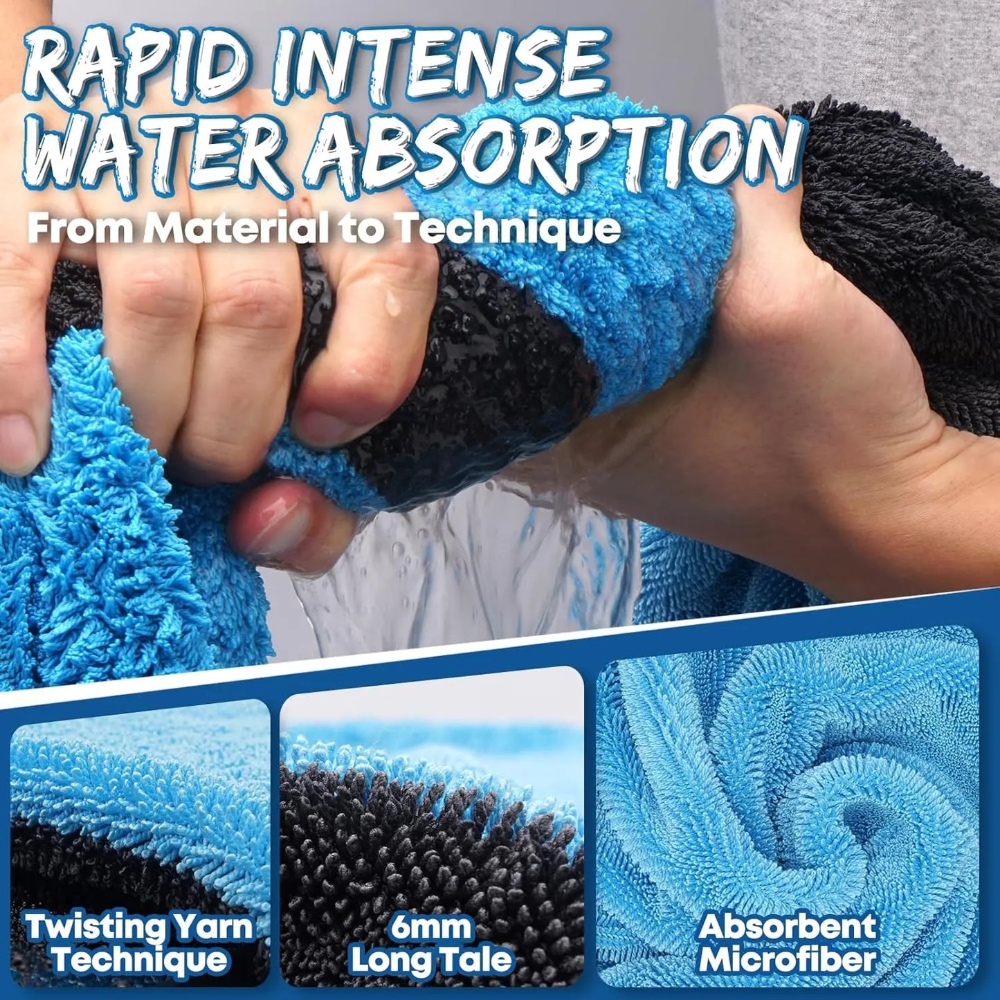 1400GSM Double-Sided Microfiber Drying Towel for SUV & Truck – Ultra Absorbent, Scratch-Free Car Drying Cloth with Twisted Yarn Technology