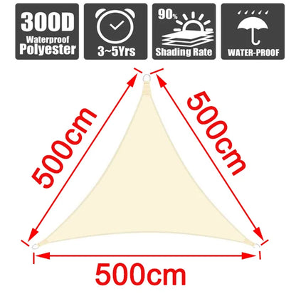Outdoor Waterproof Sun Shade Sail – Rectangle Canvas Awning for Garden, Terrace, Pool & Car Sun-Shelter