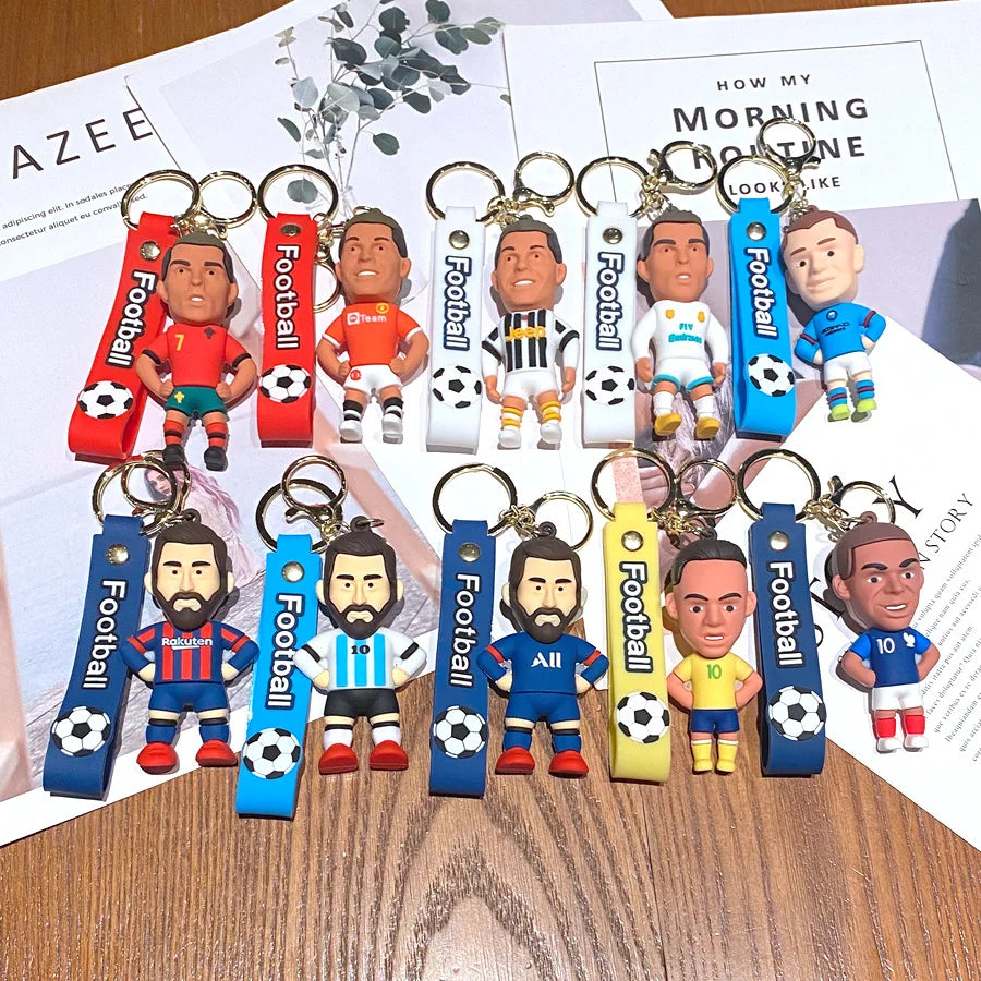 Creative Cartoon CR7 Football Keychain – Cute Cristiano Ronaldo Penalty Kick Bag Charm for Men & Women