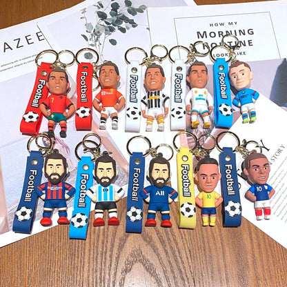 Creative Cartoon CR7 Football Keychain – Cute Cristiano Ronaldo Penalty Kick Bag Charm for Men & Women