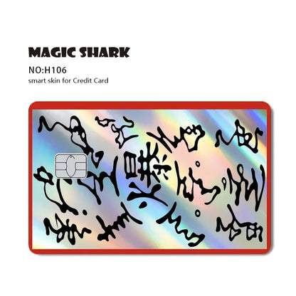 Magic Shark Evil FBI Holographic Laser Money & Card Sticker – Shiny Credit, Bank, Debit Film Cover