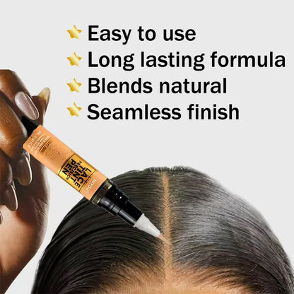 Lace Tint Pen - Wig Lace Color Enhancer with Brush Applicator for Natural Parting, Black & Brown Shades 5ml