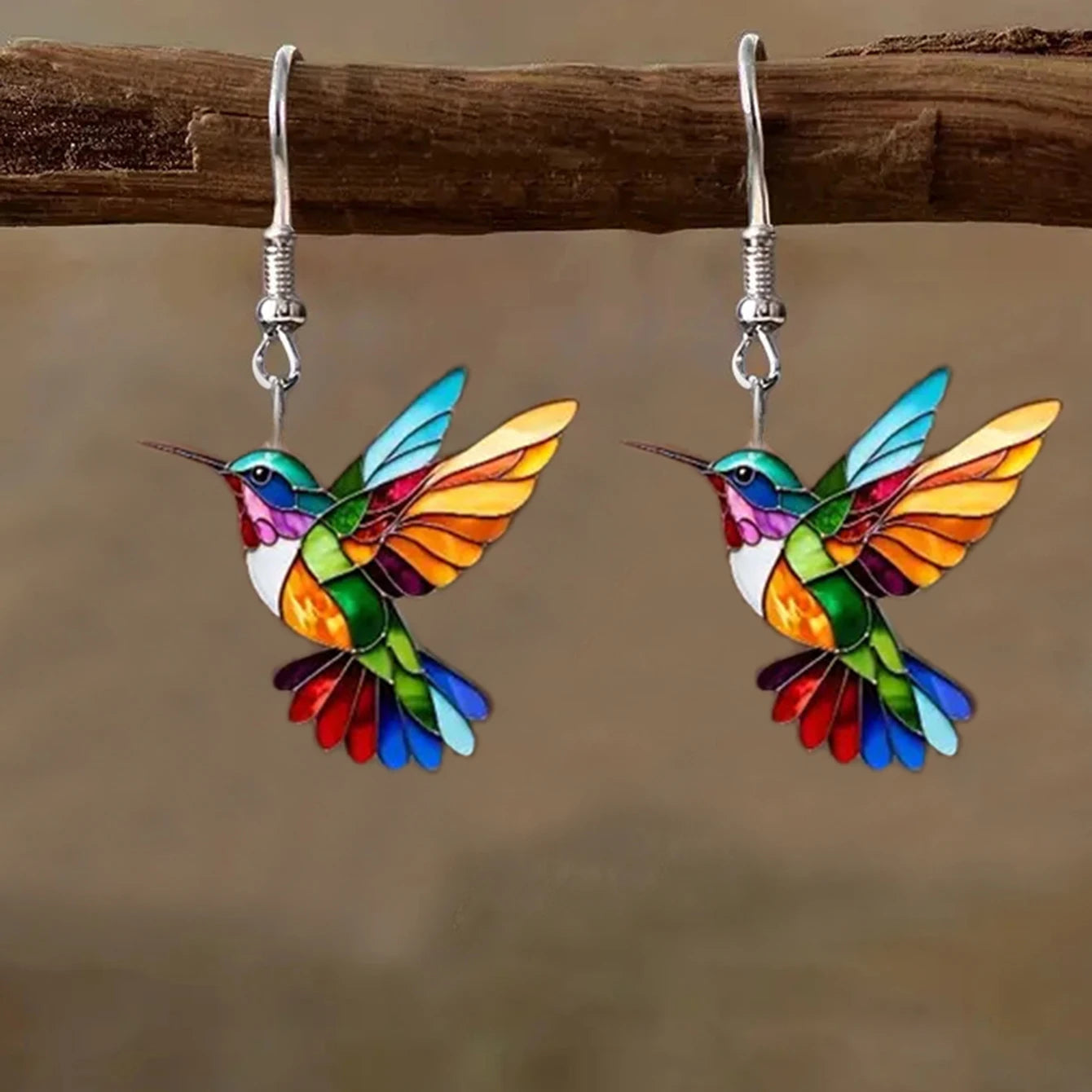 2024 Trendy Colorful Bird Acrylic Earrings – Retro Fashion Jewelry for Women