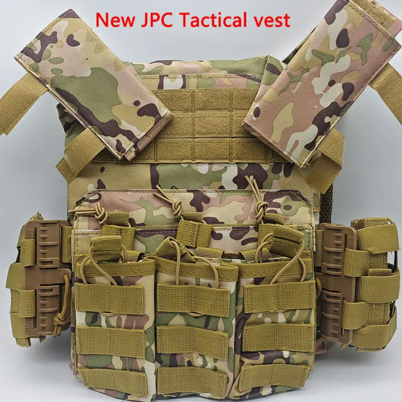 Tactical JPC Vest with Quick-Release Buckles - MOLLE Magazine Pouch Carrier for Airsoft, Hunting, and Outdoor Training Gear