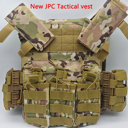 Tactical JPC Vest with Quick-Release Buckles - MOLLE Magazine Pouch Carrier for Airsoft, Hunting, and Outdoor Training Gear