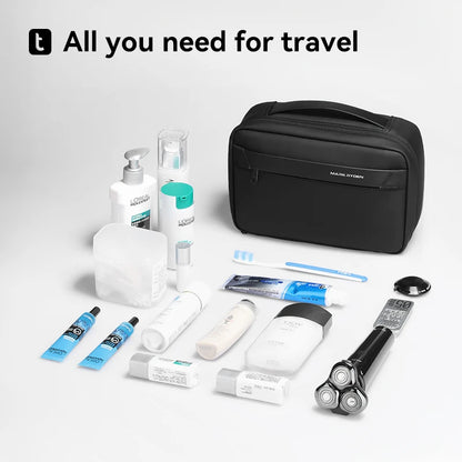 Men's Travel Toiletry Bag: Business Trip Essentials, Dry-Wet Separation, Waterproof Makeup Storage, Fitness & Bath Bag - L_MR86 Wash Bag
