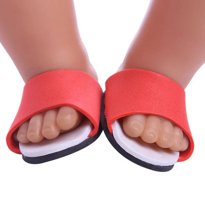 7cm Doll Sandal Shoes for 43cm Born Baby & 18-Inch American Dolls — Accessories for Doll Clothes, Girl’s Toy Gift