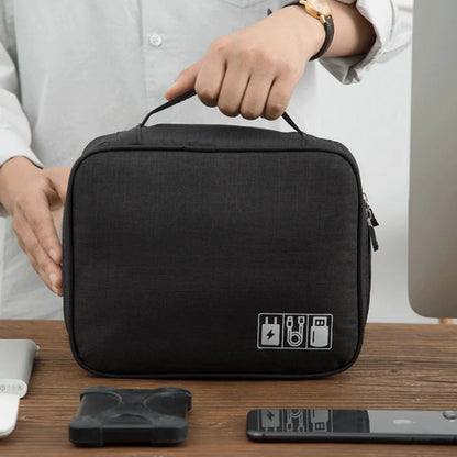 Waterproof Cable Storage Bag – Portable Travel Electronics Organizer for USB Cables, Chargers & Data Line Accessories