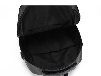 High-Quality USB Charging Backpack for Men – PU Leather Laptop Backpack for Teenagers & Boys, Large Schoolbag