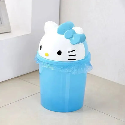 Sanrio Hello Kitty Kawaii Trash Can – Cute Dustbin for Bedroom & Living Room Garbage Disposal