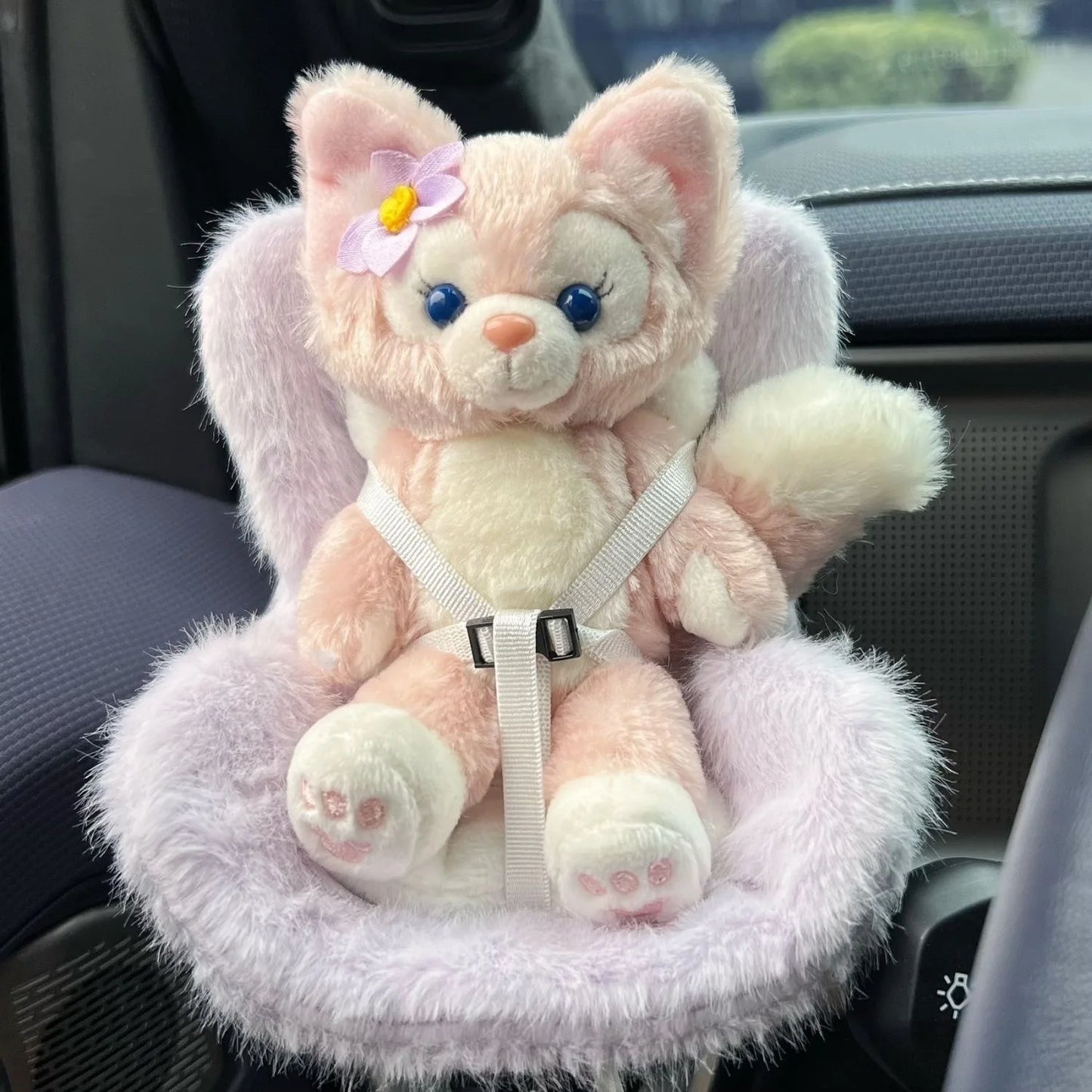 New 15-17cm Labubu Doll Safety Seat – Cute Doll Air Outlet Aromatherapy Decoration for Car Interior