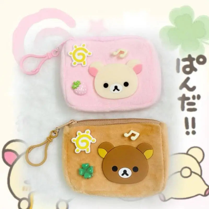 Kawaii Rilakkuma Plush Coin Purse - Portable Cartoon Keychain & Backpack Decoration Gift