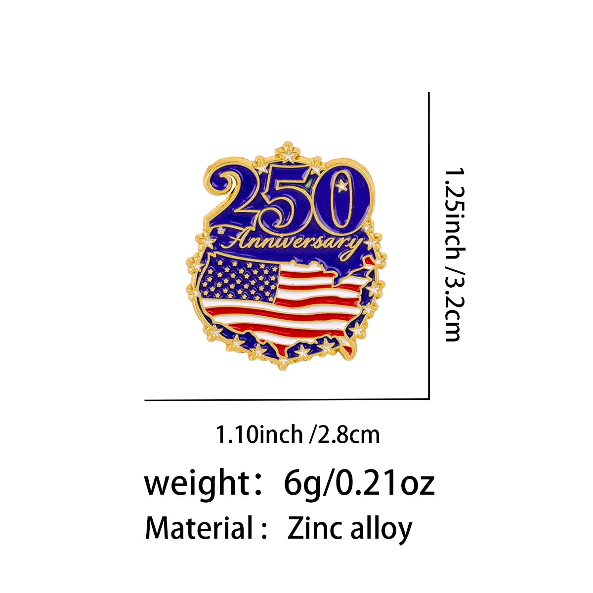 250th Anniversary Eagle Enamel Pin - Patriotic USA Lapel Badge Brooch for Backpacks, Clothing, and Gifts