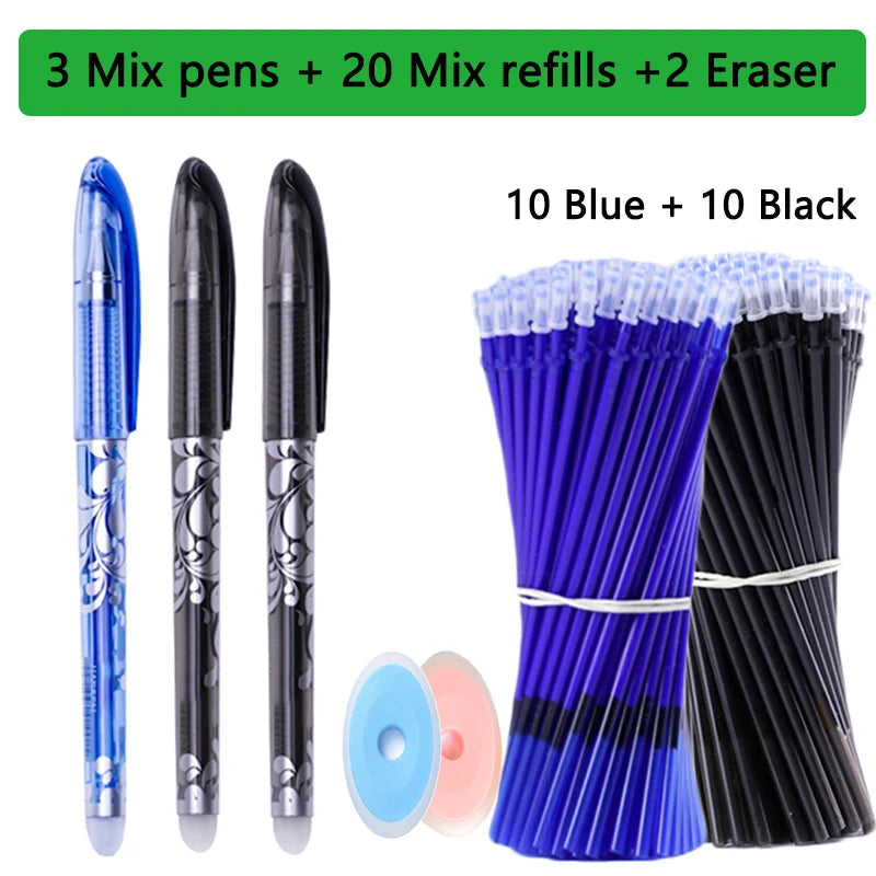 Kawaii Erasable Gel Pens 25-Piece Set - Cute School and Office Writing Pens for Notebooks and Stationery