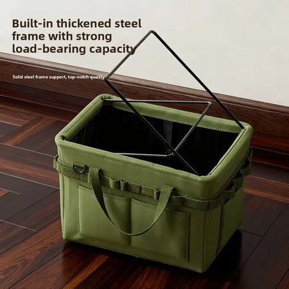 Heavy-Duty Foldable Tool Bag - Large Oxford Organizer with Side Pocket for Car Repair, Construction & Camping