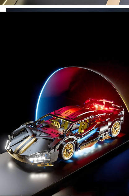 1:14 Technical Racing Sport Car Model Building Blocks – DIY Supercar Brick Puzzle for Adults & Kids, 1280+ Pieces