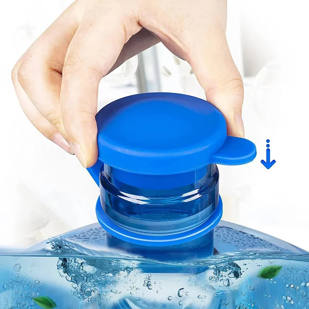 Silicone Reusable Water Jug Caps — Durable Non-Spill Replacement Lids with Inner Plug for Water Bottles