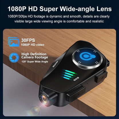 Motorcycle Bluetooth Helmet Headset BT5.3 - HD 1080P Driving Recorder, Wireless Camera & Call Headset with Hard Disk Video Recorder