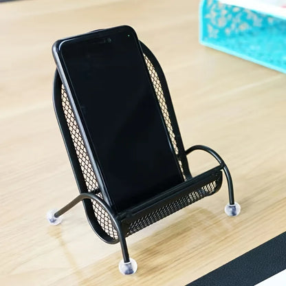 Stainless Steel Phone Stand - Heavy-Duty Desk and Bed Holder for Smartphones, Tablets and Cameras