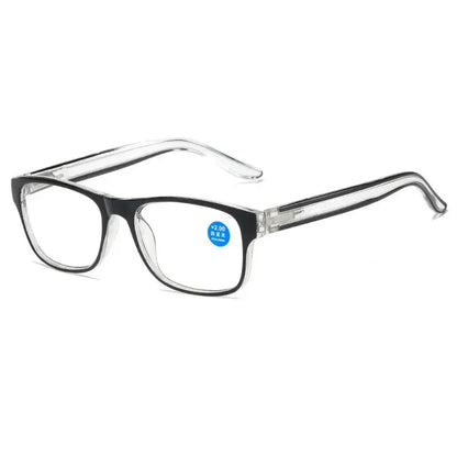 Anti Blue Light Reading Glasses – Fashion Clear Square Computer Eyewear with Spring Legs Frame for Women & Men