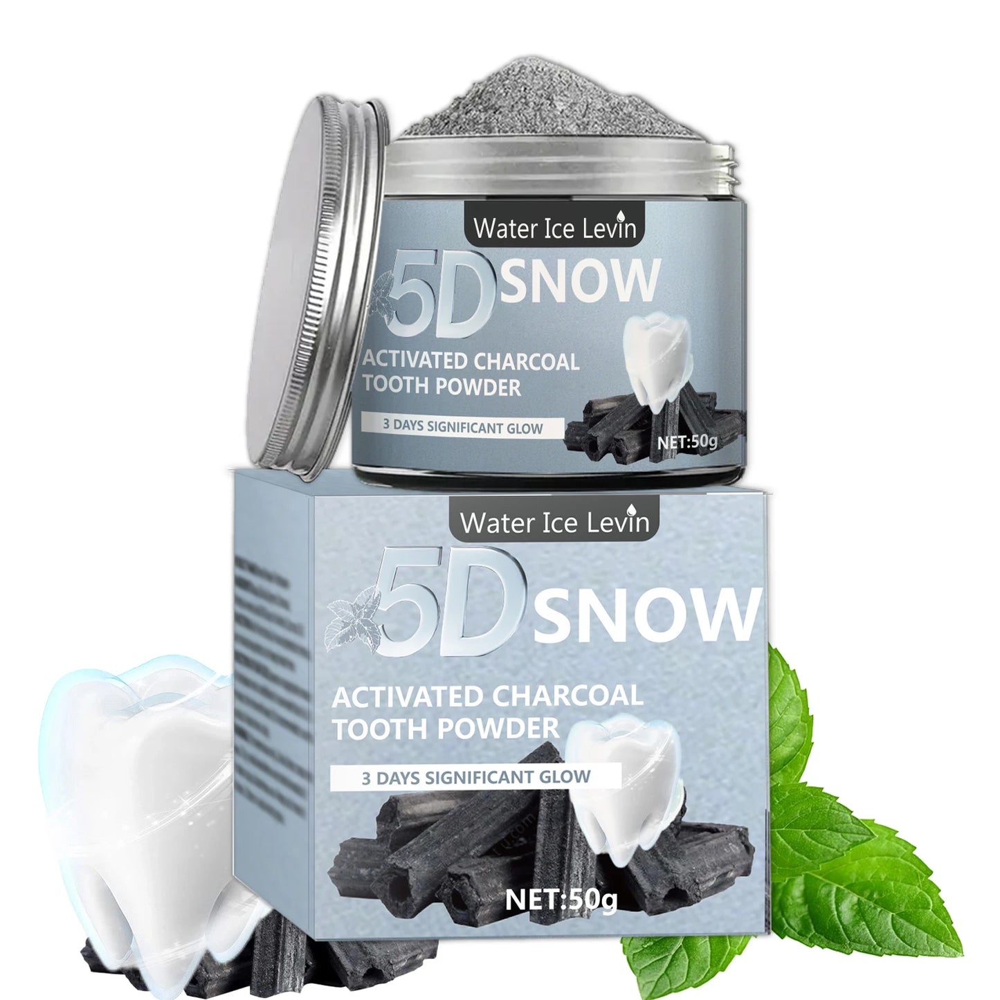 Bamboo Charcoal Teeth Whitening Powder - Natural Deep Cleaning Toothpaste Alternative for Fresh Breath and Daily Oral Care