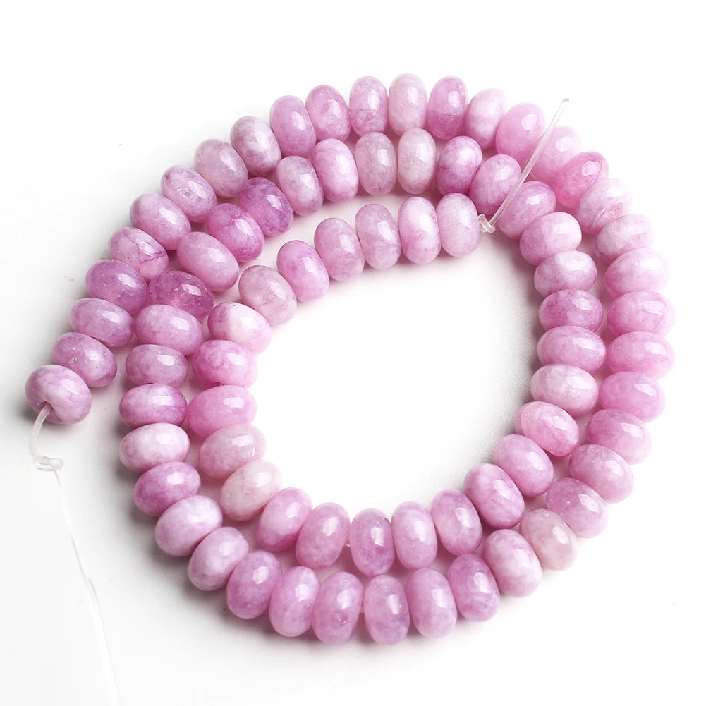 Natural Stone Rondelle Beads - 5x8mm Tourmaline, Citrine & Quartz Loose Beads for DIY Bracelets