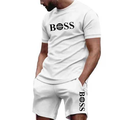 Men's 2-Piece Sportswear Set – Short-Sleeve T-Shirt & Pants for Running & Fitness, Summer 2024 Deal