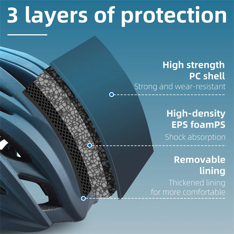 WEST BIKING Ultralight Cycling Helmet - Integrally Molded MTB & Road Bike Racing Helmet for Men & Women, Bicycle Safety Cap