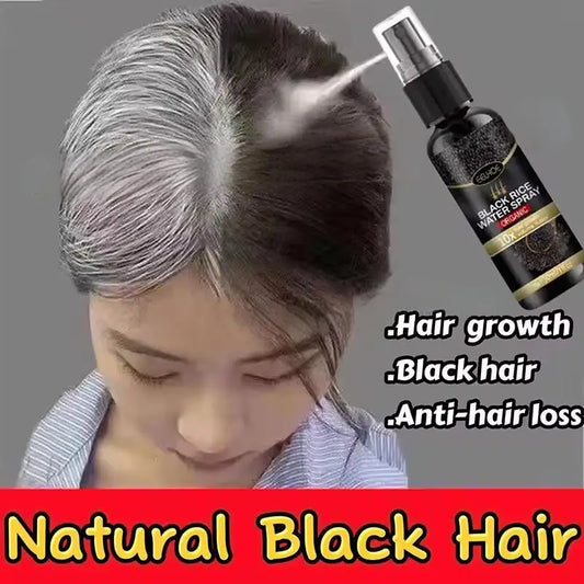 Gray to Black Hair Treatment Serum – Natural Hair Color Repair Spray for Hair Loss & Healthy Hair Care
