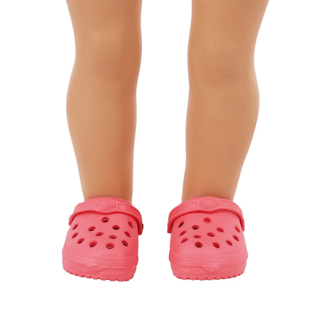 7cm Doll Sandal Shoes for 43cm Born Baby & 18-Inch American Dolls — Accessories for Doll Clothes, Girl’s Toy Gift