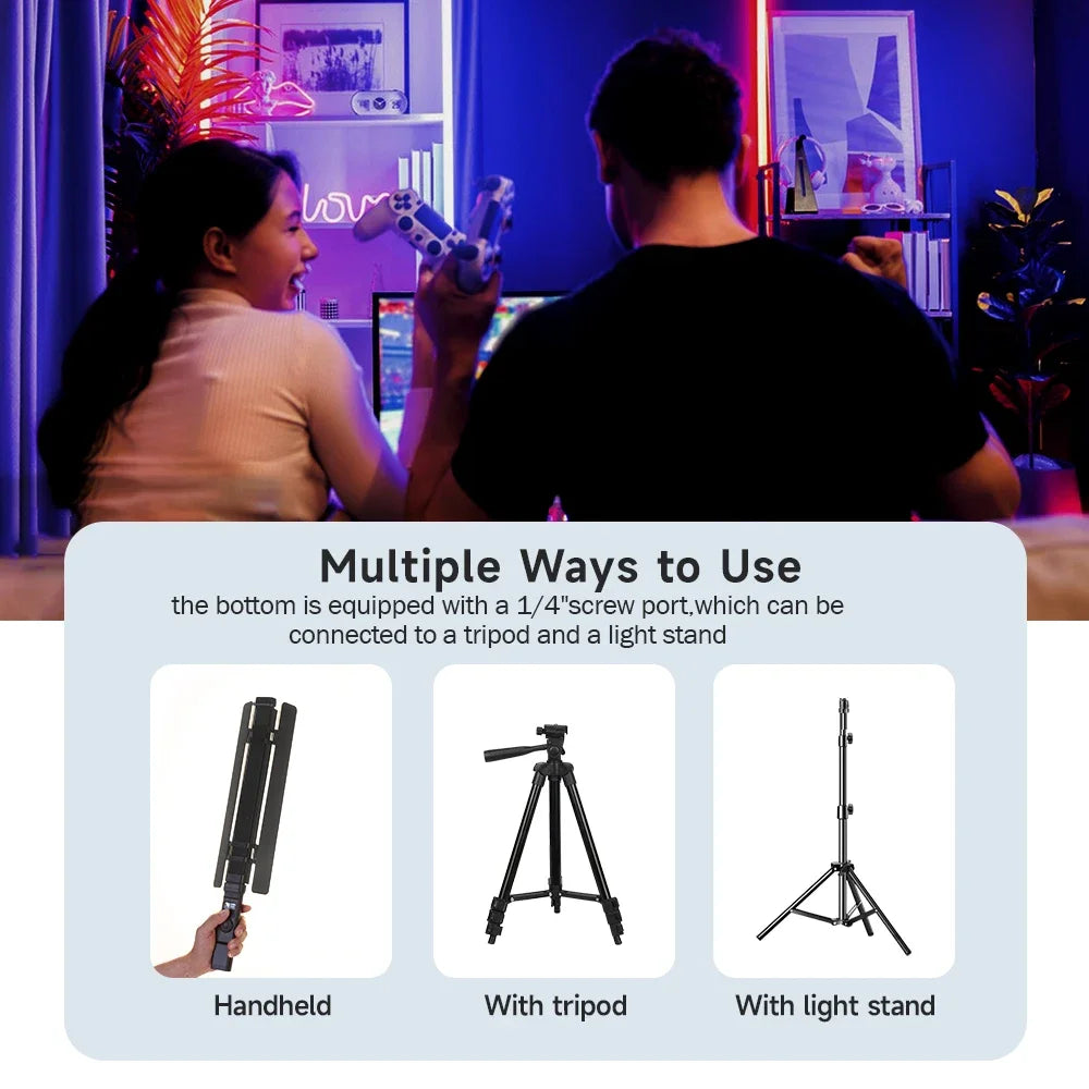 SuteFoto TW20 Handheld RGB LED Light Wand CRI95+ 2800K-10000K Adjustable Color Photography Studio Video Stick Lamp