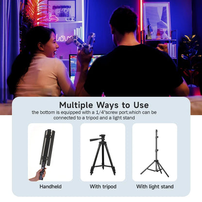 SuteFoto TW20 Handheld RGB LED Light Wand CRI95+ 2800K-10000K Adjustable Color Photography Studio Video Stick Lamp