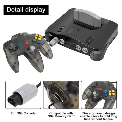 2PCS Wired Gamepad for N64 – Classic Retro Joystick Controllers for Nintendo 64 Gaming Accessories