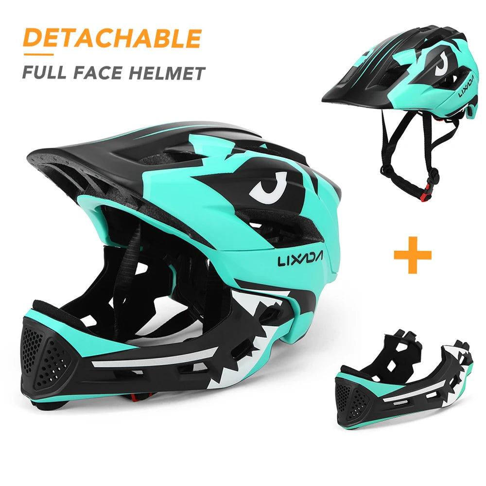 Kids Detachable Full Face Bike Helmet - Child Cycling, MTB, Skateboarding, Roller Skating & Motorcycle Sports Helmet