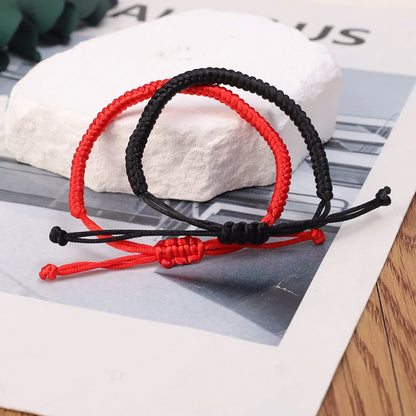 Lucky Red Thread Bracelet — Adjustable Tibetan Buddhist Handwoven Braided Rope Jewelry for Men and Women Wristbands