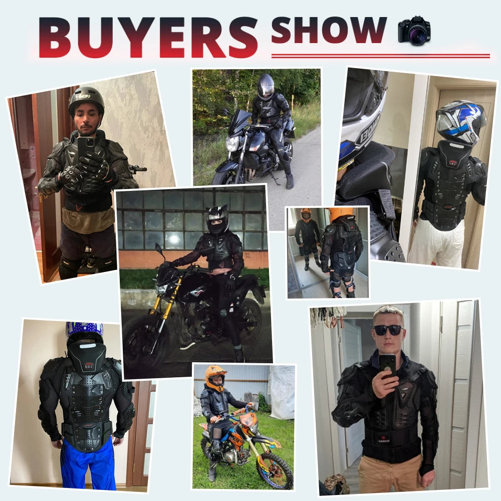5XL Men's Motorcycle Jacket – Full Body Armor Protection for Motocross, Enduro Racing, Moto Gear & Protective Clothing
