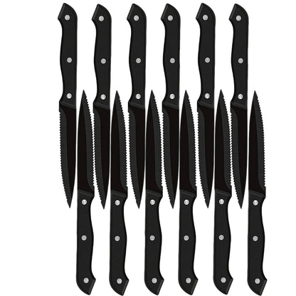 1/4/6/8/12-Pc Steak Knife Set – Full Tang Serrated Stainless Steel Knives for Beef, Bread & Restaurant Table Dinner Use