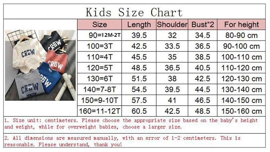 Spring Autumn Kids Sweatshirt – Cotton Long Sleeve T-Shirt for Boys & Girls 1-8Y Toddler Clothes