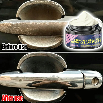 55g Chrome Plating Polish Paste – Metal Rust Remover & Shine Enhancer for Car Trim, Door Handles and Reflective Strips