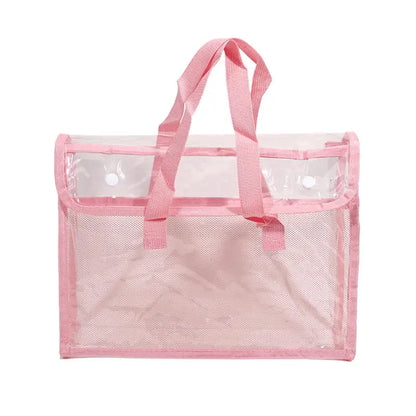Large Capacity Waterproof Handheld Study Bag – Transparent PVC Exam & Test Paper Storage for Elementary School