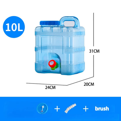 10/15L Food-Grade Water Storage Tank — Durable Car & Camping Container with Faucet and Cover