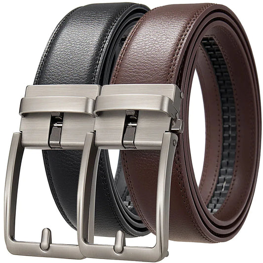 Click Belts for Men — Luxury Designer Genuine Leather Belt with Automatic Buckle, High-Quality Fashion Waist Strap