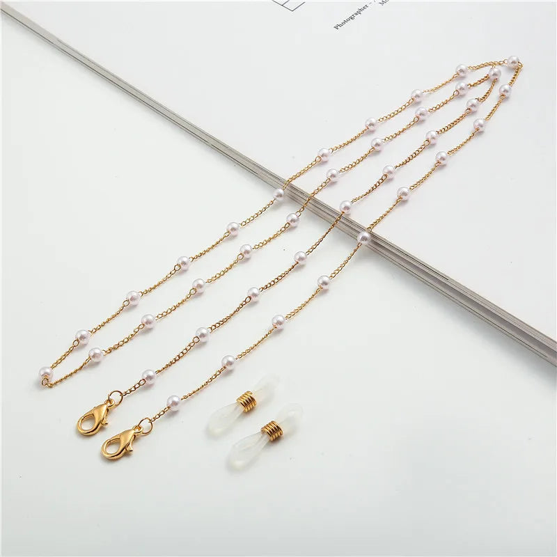Pearl Beaded Eyeglasses Chain for Women – Trendy Sunglasses Holder Necklace, Mask Lanyard & Fashion Accessory Gift